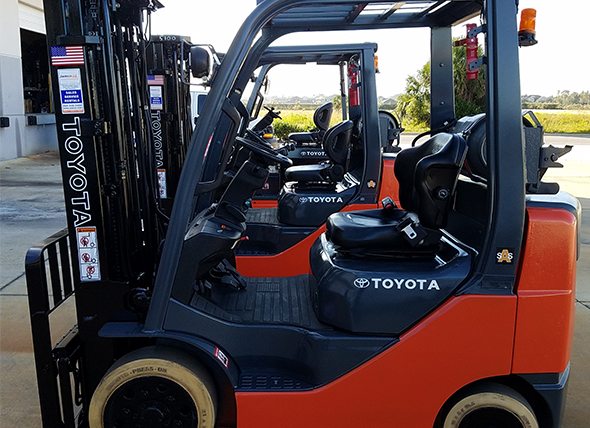 Toyota forklifts at the Jacksonville Jamco location
